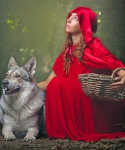 Red Riding Hood And Wolf paint by numbers