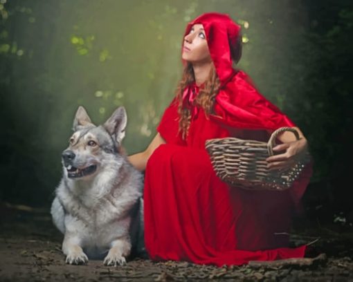 Red Riding Hood And Wolf paint by numbers
