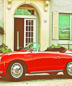 Red Porsche Viejos paint by numbers