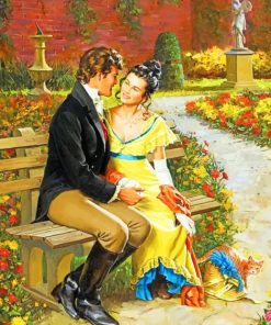 Romantic Couple In Garden paint by numbers