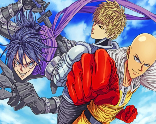 Genos And Saitama And Sonic paint by numbers