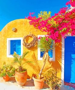 Santorini House paint by numbers