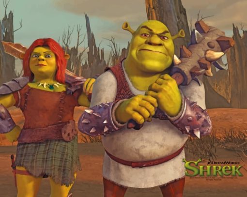 Shrek And Fiona Poster painting by numbers