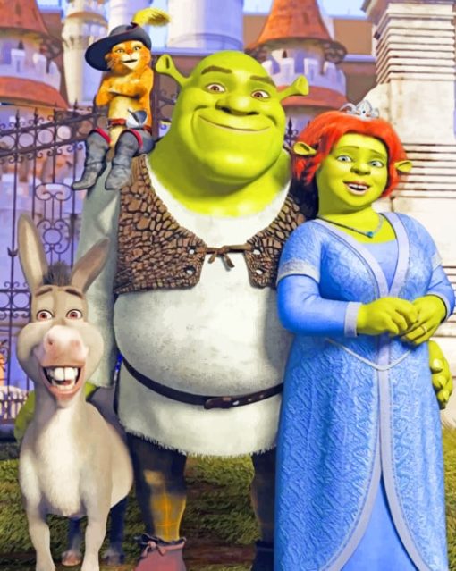 Shrek And Fiona Anime paint by numbers