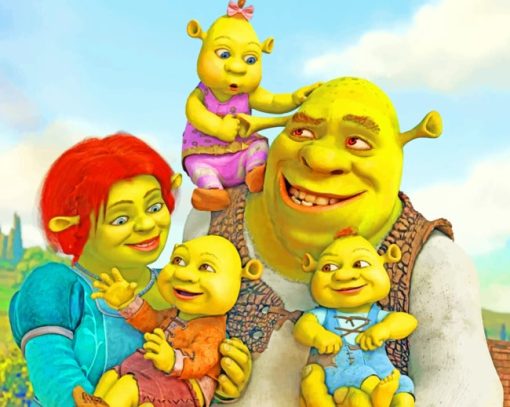 Shrek And His Family paint by numbers