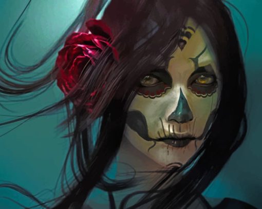 Skull Girl painting by numbers