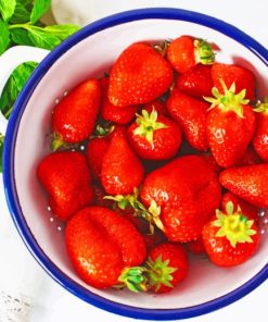 Strawberries In White Bowl paint by numbers