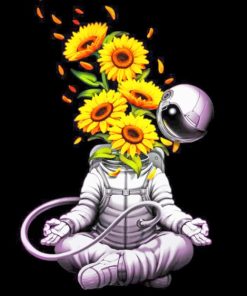 Sunflowers Yoga Astronaut paint by numbers