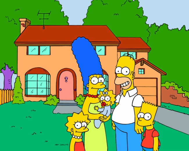 The Simpsons Family Near The House paint by numbers