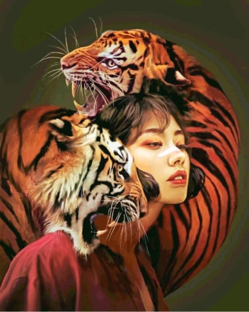 Tiger Girl Art Work paint by numbers