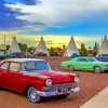 Vintage Cars Near The Wigwam Motel paint by numbers