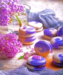 White And Purple Macarons paint by numbers