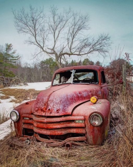 Abandoned Old Truck paint by numbers