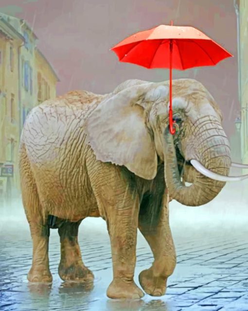 African Elephant In The Rain paint by numbers