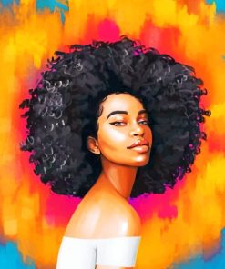 African Afro Girl paint by numbers