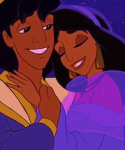 Aladdin And Jasmine Movie Cartoon painting by numbers
