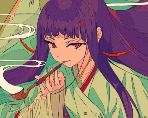 Anime Girl Smoking painting by numbers