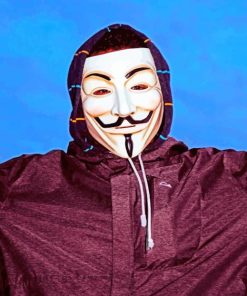 Anonymous Mask With Hoodie painting by numbers