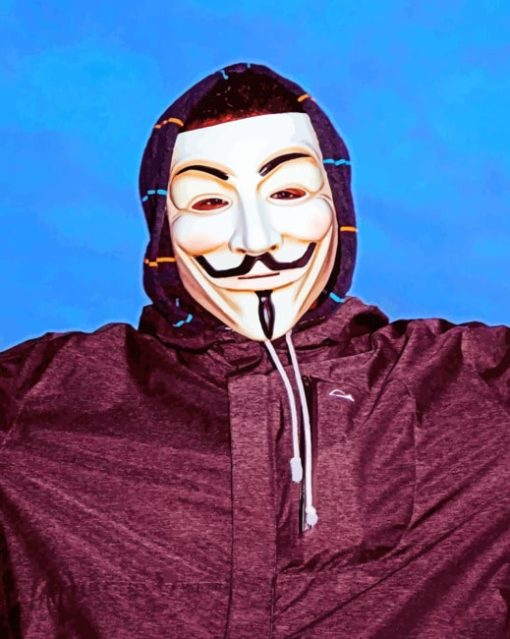 Anonymous Mask With Hoodie painting by numbers