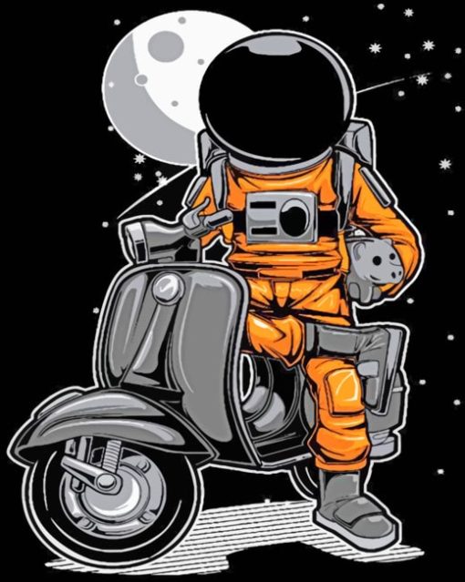 Astronaut On Scooter paint by numbers