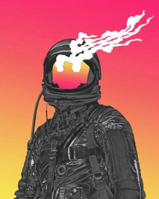 Astronaut Cyberpunk Art painting by numbers