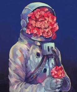 Astronaut Flower painting by numbers