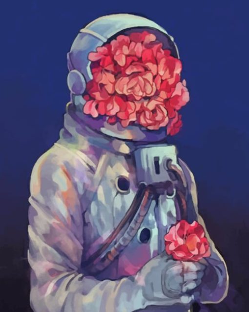 Astronaut Flower painting by numbers