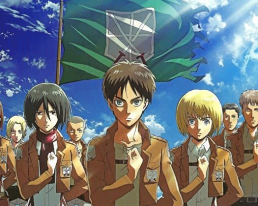 Eren And Mikassa And Armin paint by numbers