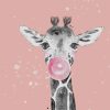 Baby Animal With Bubble Gum painting by numbers