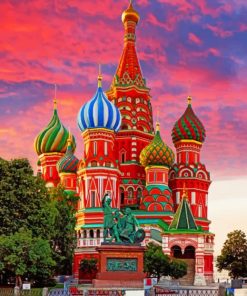 Basils Cathedral At Sunset paint by numbers