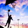 Basketball Sunset Silhouette paint by numbers
