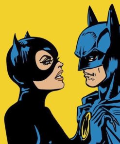Batman And Cat woman Pop Art painting by numbers