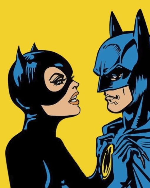 Batman And Cat woman Pop Art painting by numbers