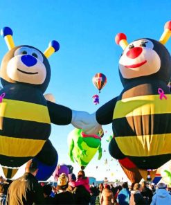 Bees Hot Air Balloons paint by numbers