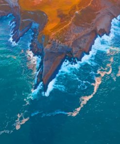 bird's Eye Photography Of Mountain Near Ocean painting by numbers