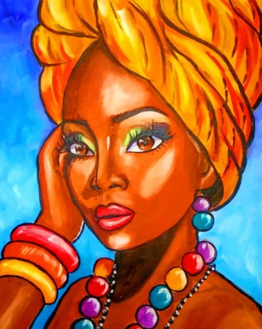 Black African Girl Painting painting by numbers