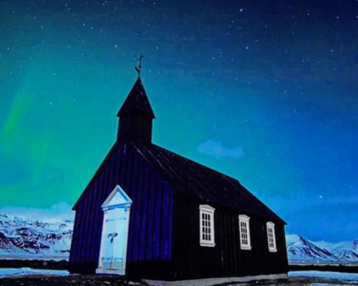 Black Church In Iceland paint by numbers