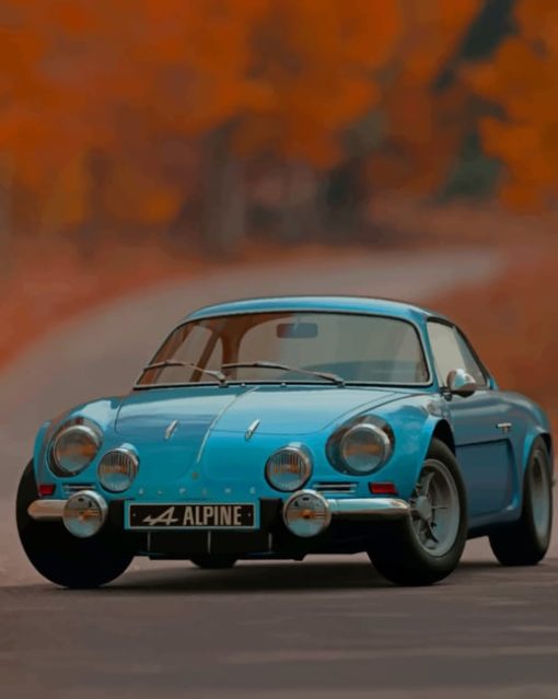 Blue Alpine Car paint by numbers