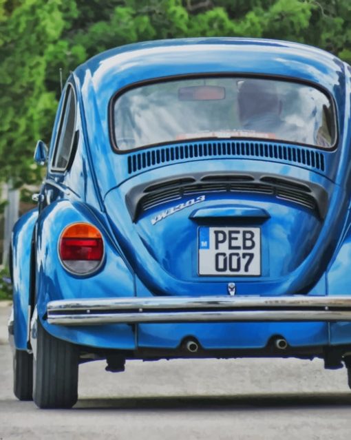 Blue Beetle From Behind paint by numbers