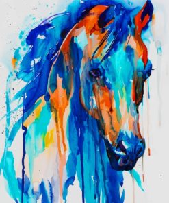Blue Horse Watercolor paint by numbers