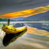 Yellow Boat In A Lake paint by numbers