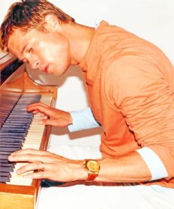 Brad Pitt Playing Piano paint by numbers
