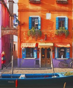 Colorful Street In Burano paint by numbers