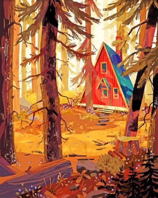 Cabin In The Woods paint by numbers