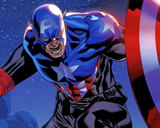 Angry Captain America paint by numbers
