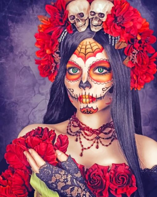 Catrina Sugar Skull paint by numbers