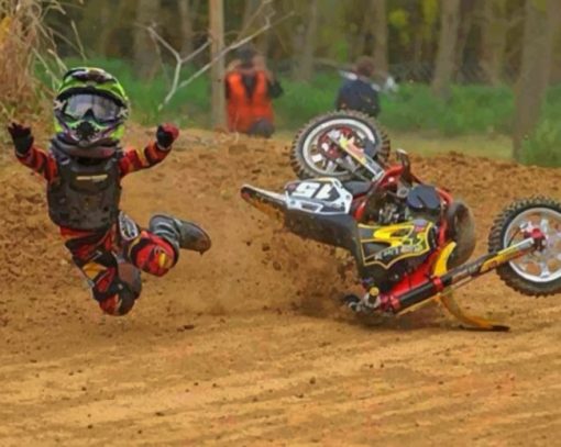 Child Falling From A Motorcross paint by numbers