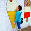 Child Licking Ice Cream Graffiti paint by numbers