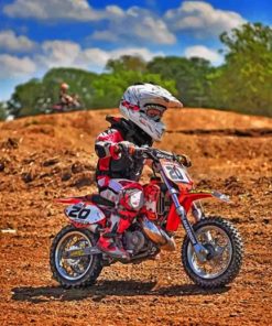 Child Driving A Dirt Bike paint by numbers