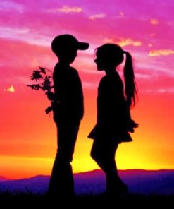 Children's Romantic Silhouette paint by numbers